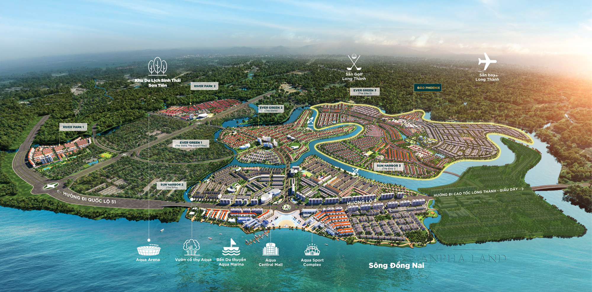 Mặt bằng tổng quan dự án khu đô thị sinh thái Aqua City